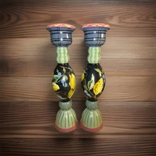 2 Stonehouse Farm Collection Tracy Porter Hand Painted Candlestick Holder Pillar