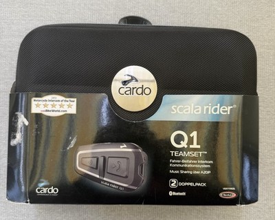 Cardo Scala Rider Q1 Teamset in hochwertiger Aufbewahrungsbox mit Zubehör