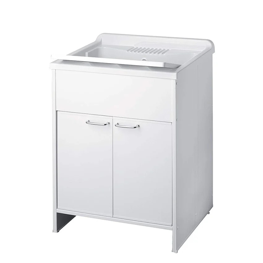 Meuble lavabo pour buanderie compact 60x50 cm Negrari idéal pour organiser le linge dans le garage