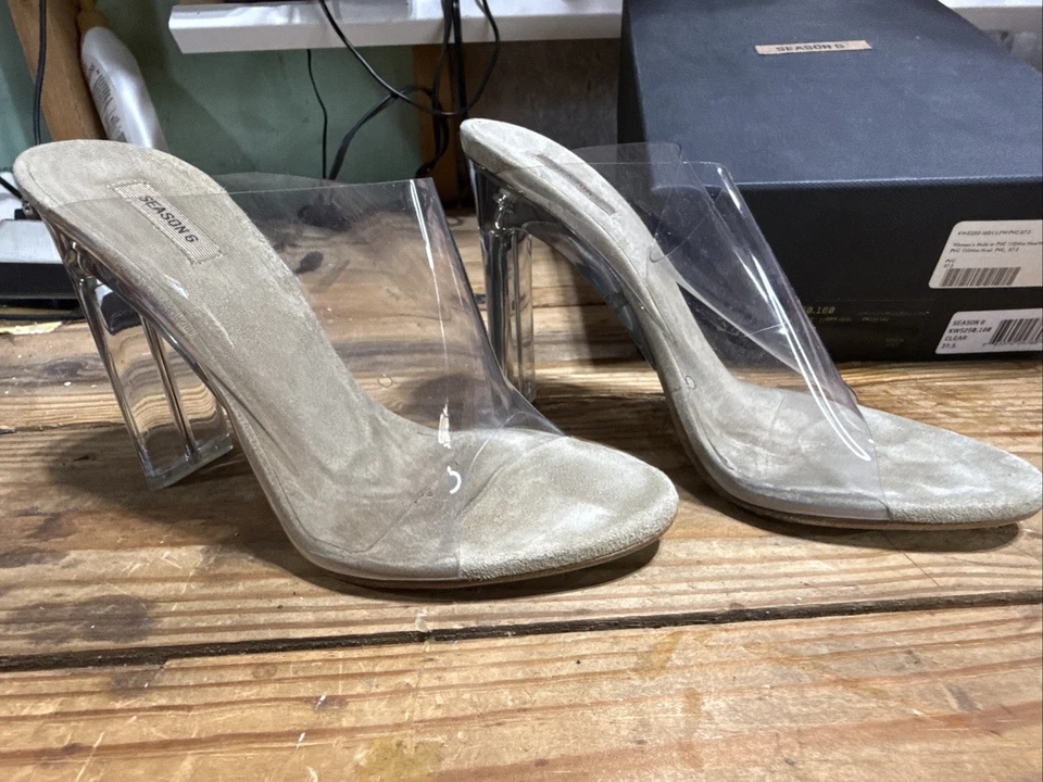 Temporada 6 KW5250.160 WM Tacones Mula PVC Transparente 110mm EU 37.5/US 7 YEEZY Foto 4 de 4