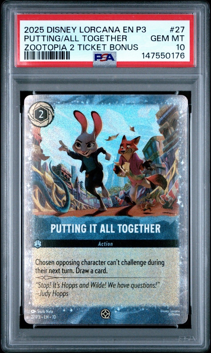 その他 PSA10Disney Lorcana #27 Zootopia 2 7014 Putting It All Together 27 Disney Lorcana Promo Cards Holo for