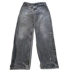 Vtg Levi's 550 Jeans Mens 30x29 Black USA Orange Tab Distressed Straight 90s