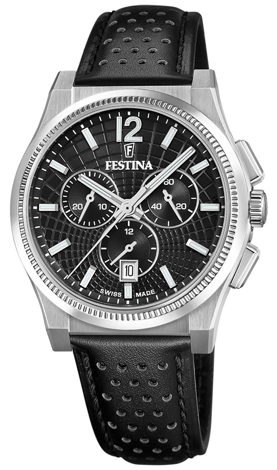 Festina Swiss Made Rivé Quartz Chronograph (42.5mm) Black Dial / Black F20060/4