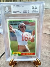 1981 Topps #216 Joe Montana BGS 8.5 Rookie Card RC 49ers. rookie card picture