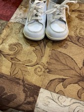 Vintage Stride Rite Leather baby shoes Size 3W Flexible Moccassin White Infant