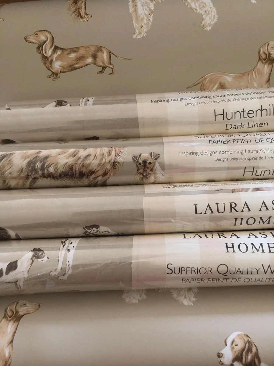 Papel pintado Laura Ashley Hunterhill lino oscuro perro 12 rollos precio disponible por rollo