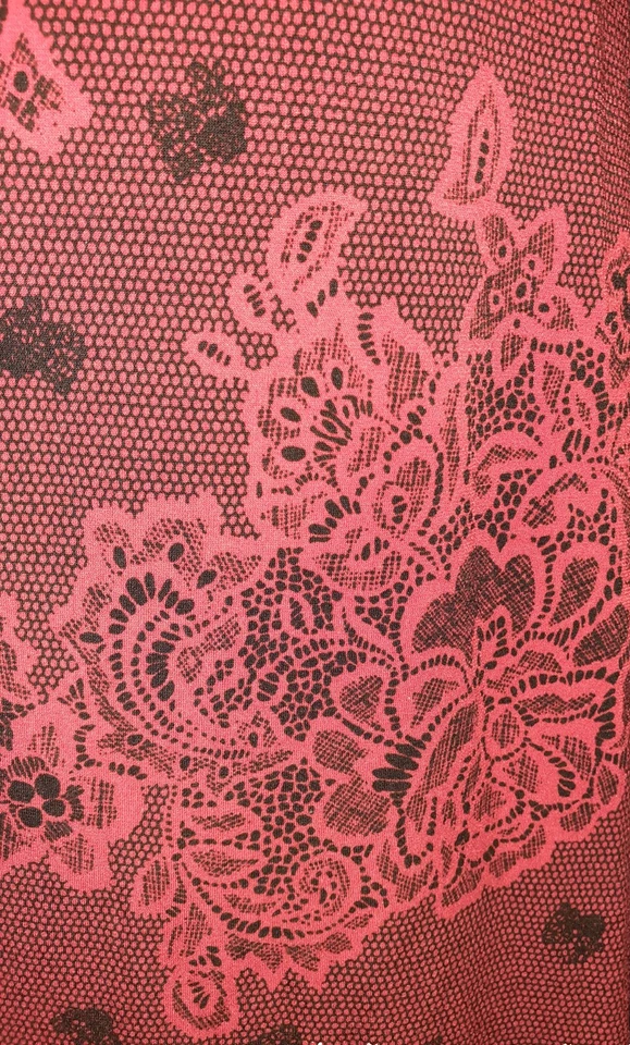 Vestido EN FOCUS STUDIO Talla 14 Línea A Negro Rojo Floral Manga 3/4 Tejido Elástico Foto 4 de 4