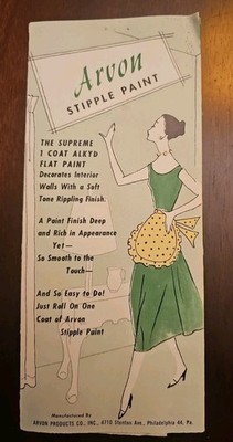1957 Arvon Interior Stipple Paint Brochure with Color Chips Room Painters