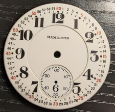 VINTAGE 16 SIZE HAMILTON MONTEGOMERY DOUBLE SUNK POCKET WATCH PORCELAIN DIAL