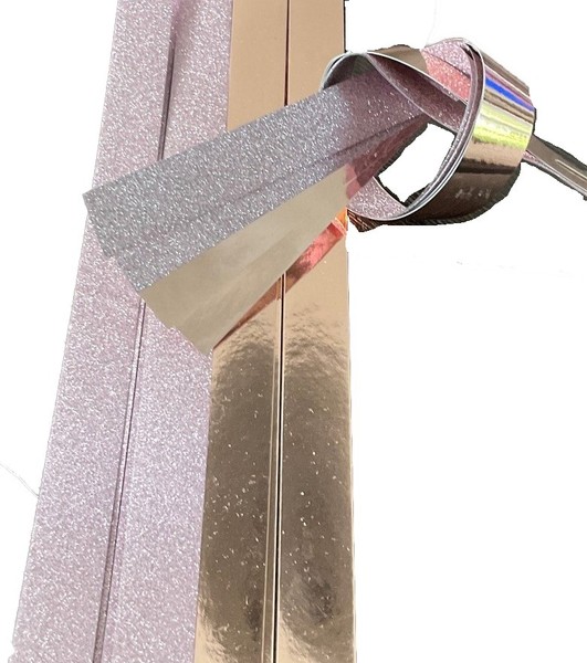 FröBelsterne, Papierstreifen Rosé Metallic/Glitter, 24 Streifen, 15Mm X 450Mm-image