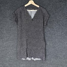 Gap Dress Women S Small Black Polka Dot Shift Short V-Neck Short Sleeve Rayon