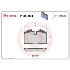 Satz Bremsbeläge Bremsklötze vorne für Porsche 911 964 | 23808507