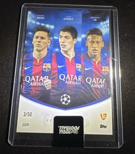 2025-26 Topps Total Football MSN Messi Suarez Neymar Jr 3/50 Barcelona SSP #2209