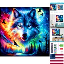 Creative Wolf Diamond Art Kit - 5D DIY Painting for Adults  Unique Gifts 13.8in