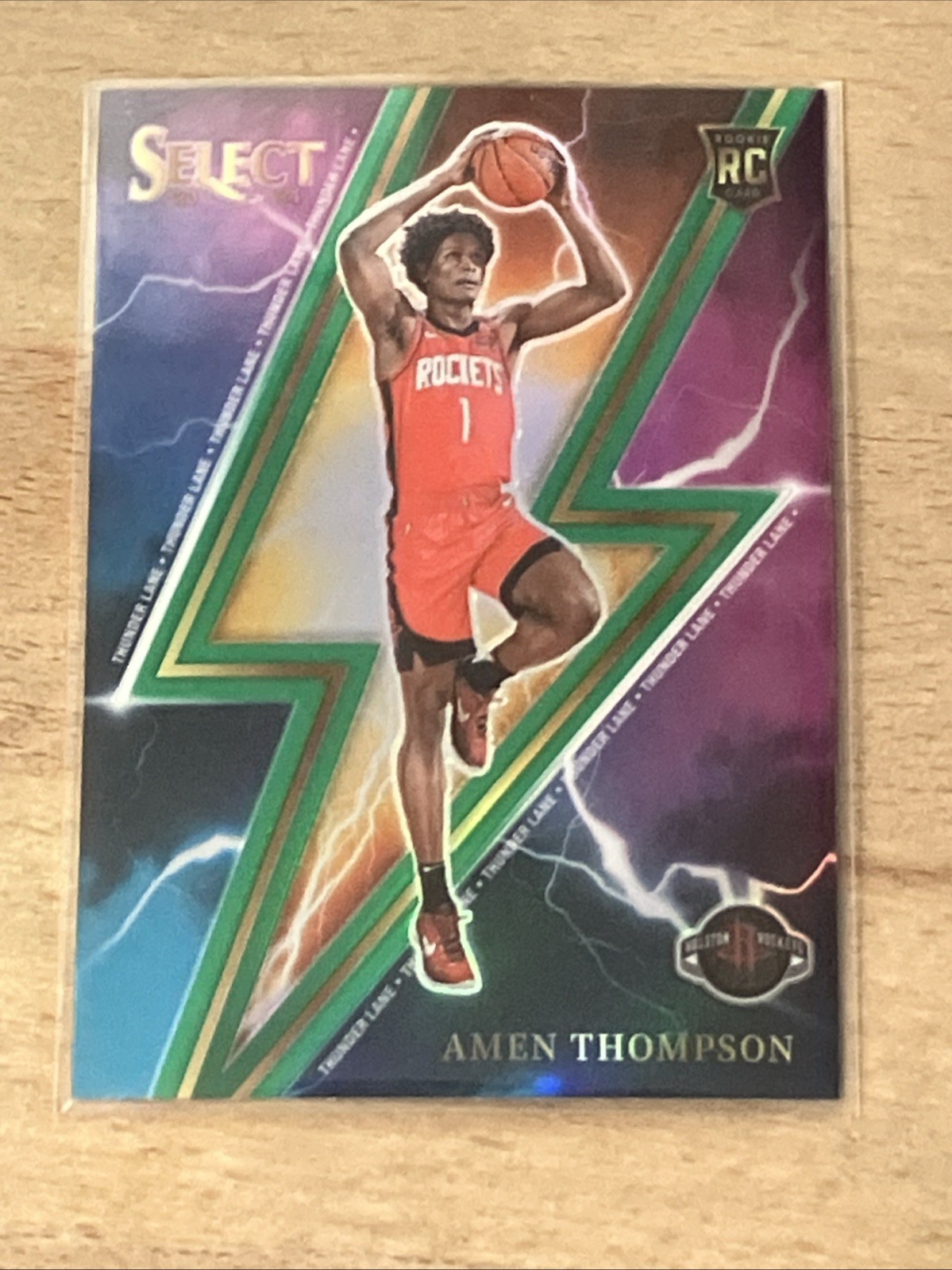 2023-24 Panini Select - Thunder Lane Amen Thompson #13 Green Prizm (RC)