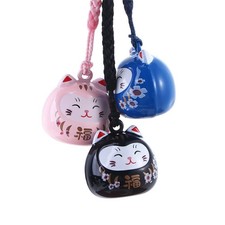 Cartoon Japanese Lucky Cat Keychain Mobile Phone Strap Phone Charm Maneki Neko