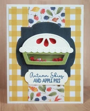 Handmade AUTUMN SKIES & APPLE PIES - SHAKER card kit of 4