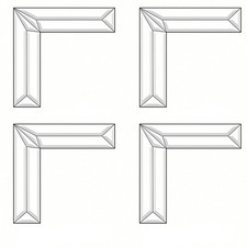 4"x4"x1" Clear Glass Corner Bevel Cluster BC430