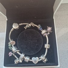 Original Pandora Crown Armband mit Charms Gr.22cm