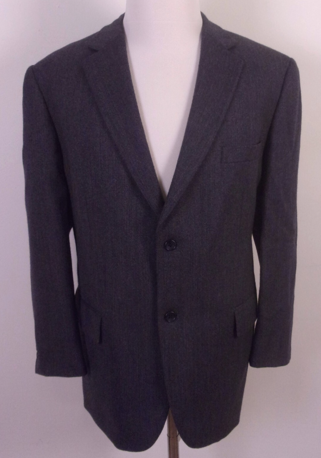EUC Joseph & Feiss Gold Luxury Wool Blazer Gray Sportcoat Tweed SZ 46 R