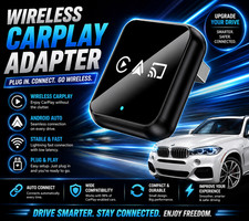 Wireless CarPlay Adapter Wired to Wireless Plug Play for IPhone/Android 2 in 1