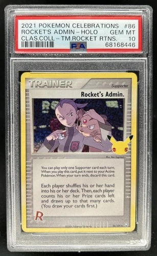 2021 Pokemon SWSH Celebrations Rocket's Admin. Classic #86/109 PSA 10