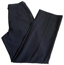 Cintas Women 6 Work Uniform Pants Navy Blue 45% Wool High Rise Pleated 112608-20