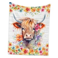 Highland Cow Blanket, Cozy Soft Throw Gifts for Boys, Cute 50"x60" Style