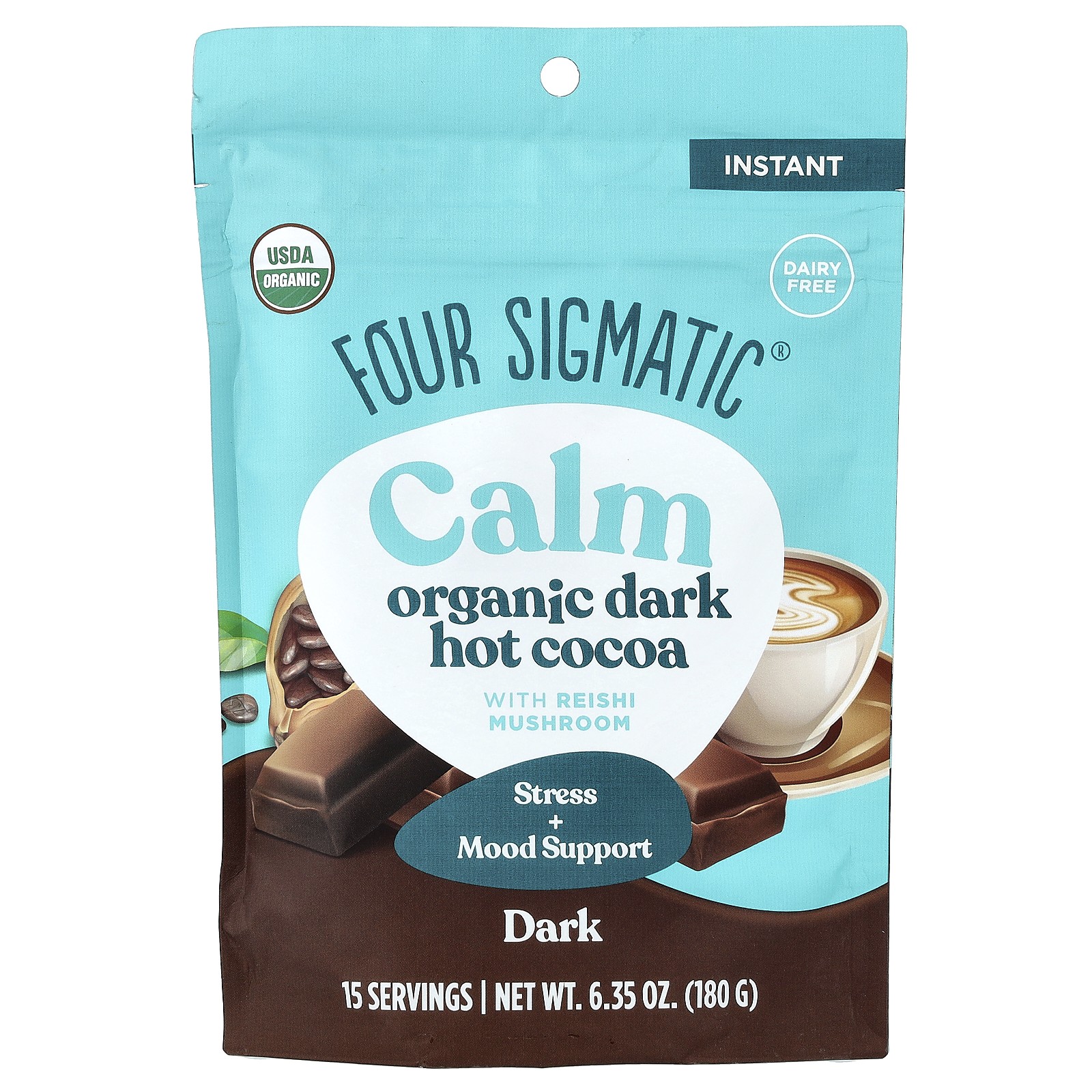 Calm, Organic Dark Hot Cocoa, 6.35 oz (180 g)