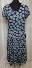 SEASALT Midi Women Dress Pier View Blue Polka Dot UK12  Blue Short sleeve L3120