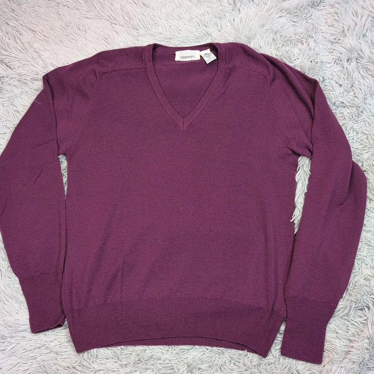 Pull Vintage Damon Sport Italy En Poil De Lapin Et Laine D'agneau - Taille 6, Noir, Manches Cloche