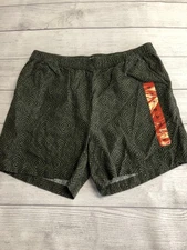 Weatherproof Vintage Shorts Mens Medium Green Linen Blend Elastic Waist Pockets