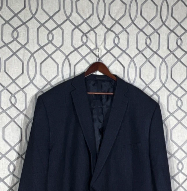 Blazer Lauren Ralph Lauren Masculino Casaco Esportivo Dois Botões Lã Sarja Azul Marinho Tamanho 58L - Imagem 3 de 4