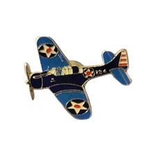 Vintage 2B4 Military Aircraft Enamel Pin Brooch Badge Tie Tac Full Color 1.25"