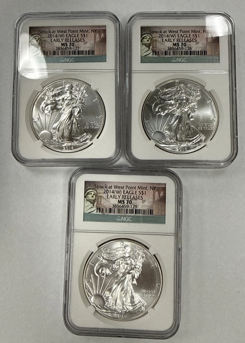 American Eagle MS 70 Graded 2014 Silver Bullion Coins for sale | eBay