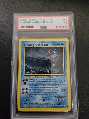 Pokémon Shining Gyarados Holo Neo Revelation 65/64 PSA 5 Secret Rare 2001