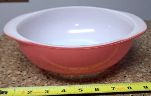 Vintage PYREX 2 Qt Flamingo Pink Round Casserole Dish #024 Ovenware B-16MCM 50's