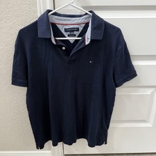 Tommy Hilfiger Men's Short Sleeve Polo Shirt Size M Polo Navy Blue Classic Fit