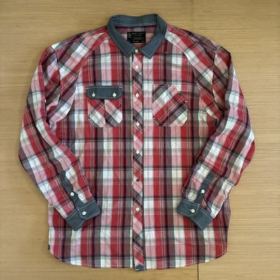 Marc Ecko Cut & Sew Men's Size 2XL Button Up Long Sleeve Plaid Shirt