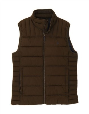 JOULES Mens Padded Gilet UK 38 Medium Brown Polyester ZI03