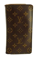 Authentic LOUIS VUITTON LV Monogram Leather Brazza Clutch Wallet France Unisex