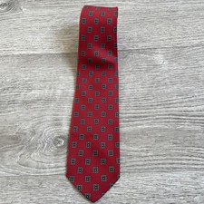 Vtg Brooks Brothers Men s Silk Tie Red With Geometric Pattern Made In England