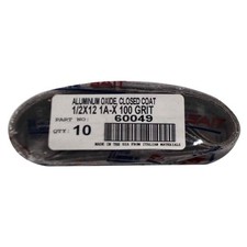 United Abrasives 60049 1/2x12 1AX Aluminum Oxide File Sander Belt 100 Grit 10 pk