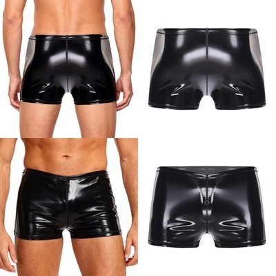 DE Herren Slip Boxershorts Glänzend Panties mit Bulge Pouch Unterwäsche Dessous