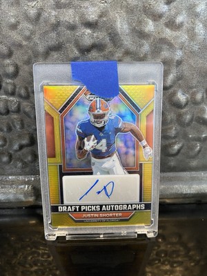 2023 Panini Prizm Draft Picks Justin Shorter Gold Autograph 8/10 Florida Gators
