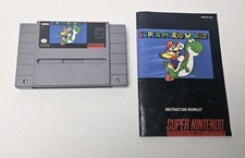 Super Mario World (SNES, 1991) Super Nintendo Game Cartridge & Manual Tested