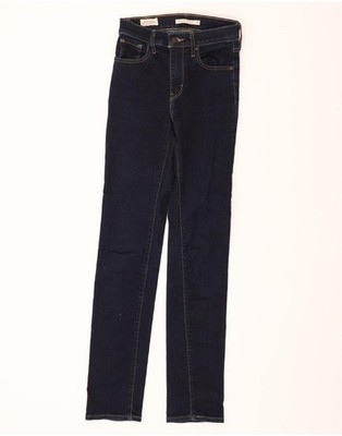 Levi's Damen 724 High Rise Straight Jeans W25 L32 Navy Blau Baumwolle CQ17