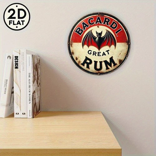 Vintage Bacardi Great Rum Tin Metal Signs Home Décor 8x8 Retro Rum Advertising