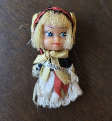 VERY RARE 1960 s Vintage Liddle Kiddles Doll -World Beauty Pageant -Miss Denmark
