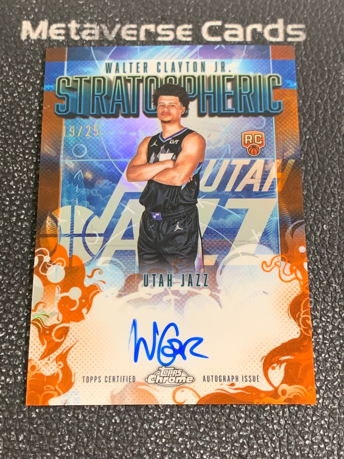 2025-26 Topps Chrome Walter Clayton Jr Stratospheric Signatures Auto Orange /25